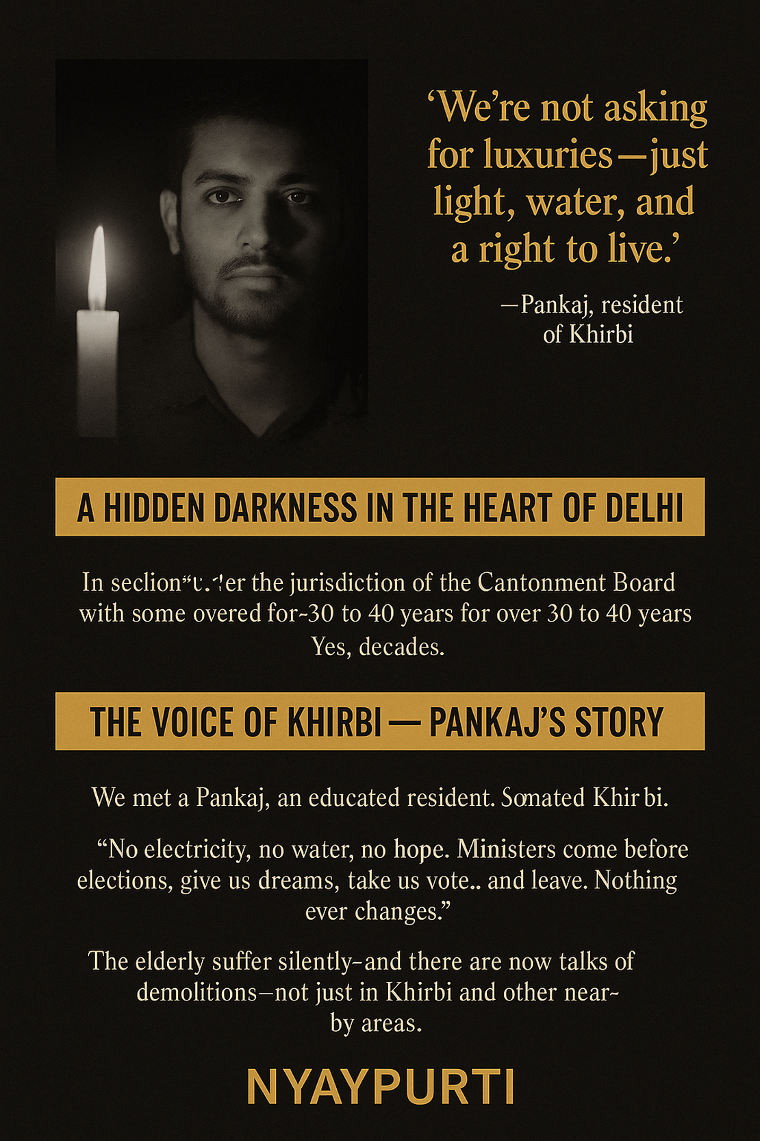A Village Without Light: Pankaj’s Plea from Khirbi